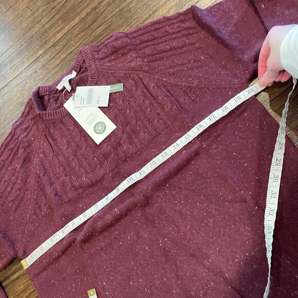 NWT Threads 4 Thought Men's Sz M Burgundy Crewneck Sweater Cable Knit Stitch Fix - Picture 4 of 8